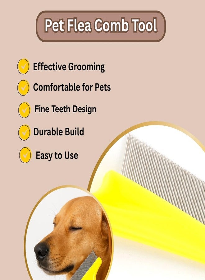 مجموعة أدوات العناية بالحيوانات الأليفة تتضمن مقص أظافر للكلاب، وفرشاة، ومشط، مجموعة من 4 قطع، باللونين الأزرق والأصفر (عبوة من 4 قطع) - Image 3